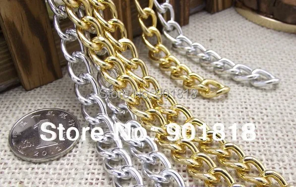 5meters/masse Smykker Resultater guld/sølv Aluminium Kæde 6*9 mm for hver ring F807