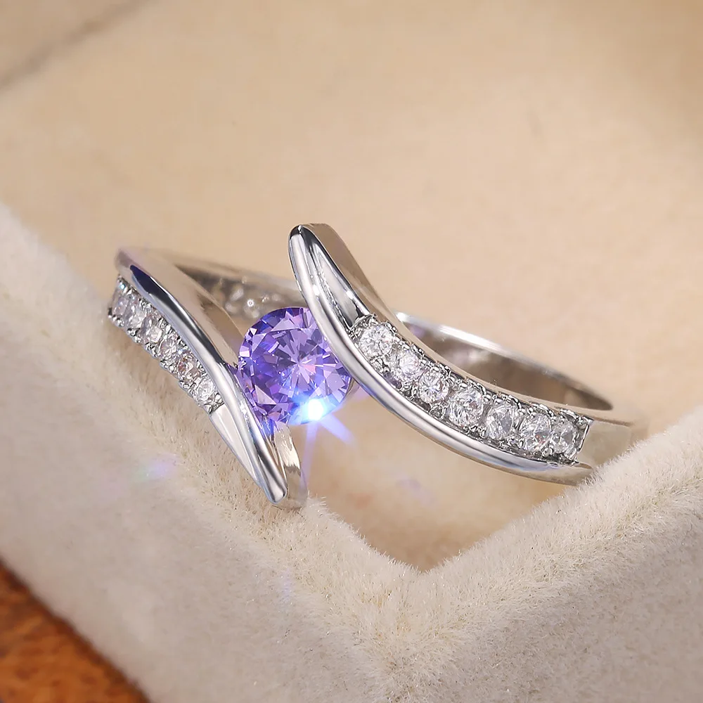 Mode Geometriske Finger Ring Micro Banet Ocean Blue Zircon Ringe Til Kvinder, Damer bryllupsfest Punk Gotiske Smykker Gave D5C321