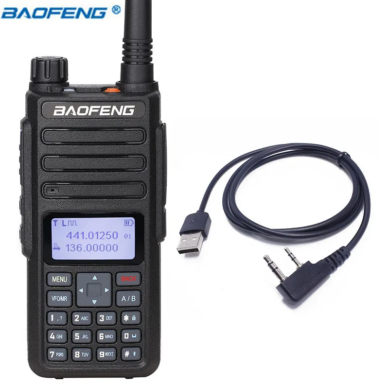 Baofeng DM-860 Digital walkie talkie Tier 2 tier ii Dual-Slot DMR/Analog Ham Radio, transportabel radio opgradering af dm5r+USB Kabel