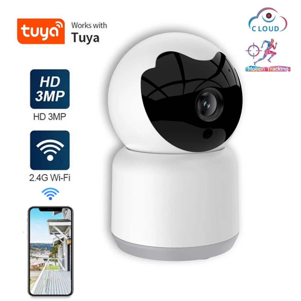 Tuya Mini Cloud-Wireless IP Auto Tracking Night Vision WiFi Hjemme Overvågning CCTV Samrt Sikkerhed Kamera