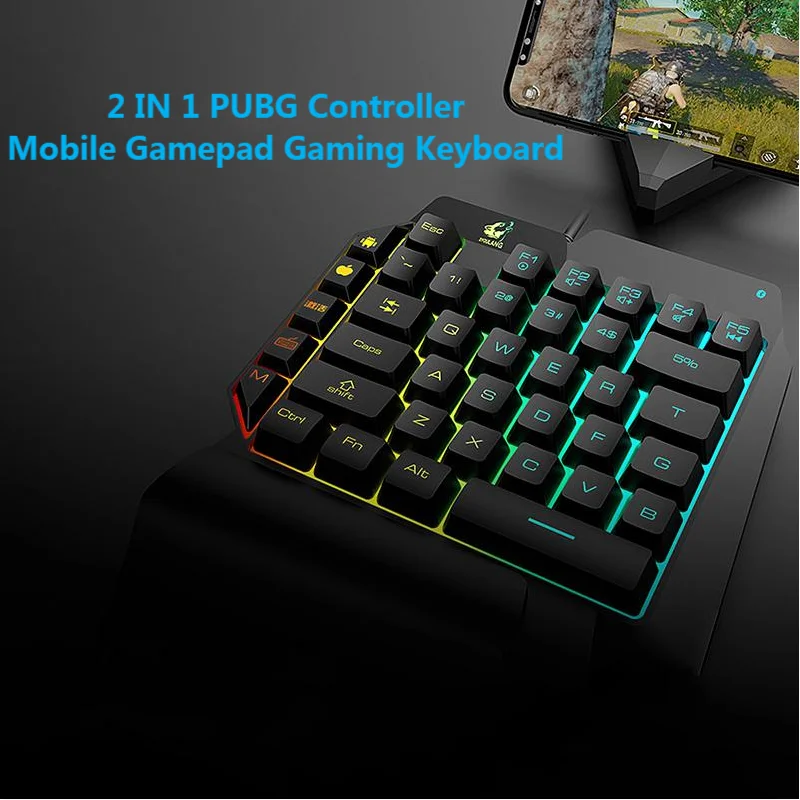 Gamepad PUBG Telefon Spil for Én-Hånds-Gaming Tastatur, LED Farve Keyborad Mus Controller Converter Til IOS Android Bluetooth4.2