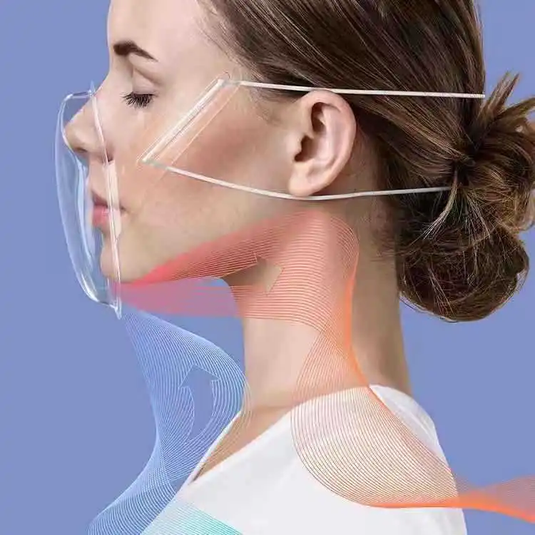 Anti-dug Anti-spyttende ansigtsmaske Genanvendelige Åndbar Gennemsigtigt PC Holdbar Munden Skjold PET-Plast Munden Masker