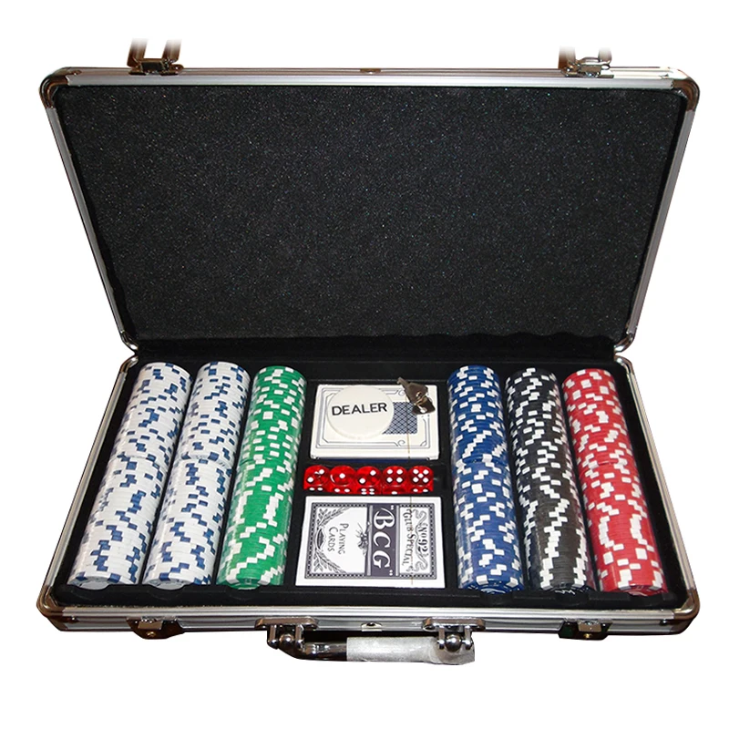 1 Kasse Poker Chips Sæt Chips Texas Holdem Poker Aluminium Box Sæt Poker Chips, Kort Chip Mønter Aluminium Box Set HWC