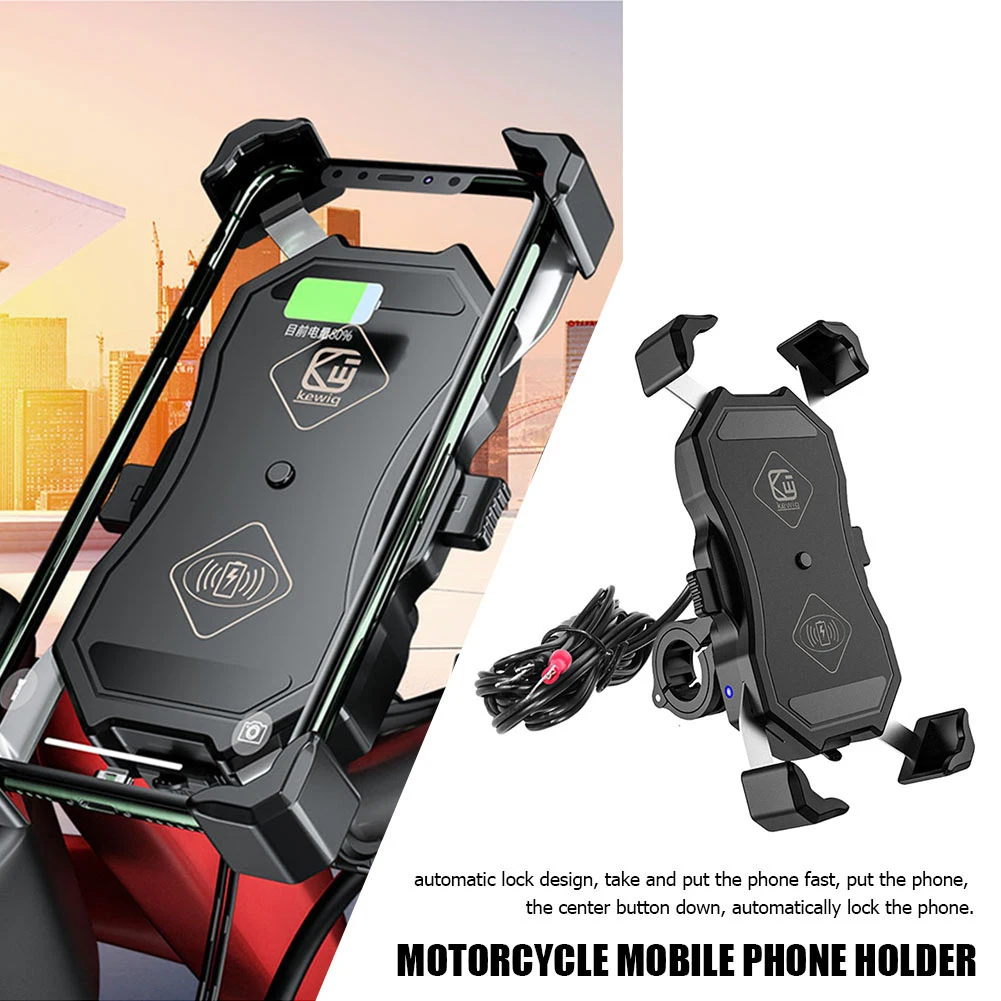 Motorcykel 15W Trådløse Telefon HolderPhone GPS Mount + 3.0 USB Oplader Stand til Udendørs Rejser Telefonen Levering