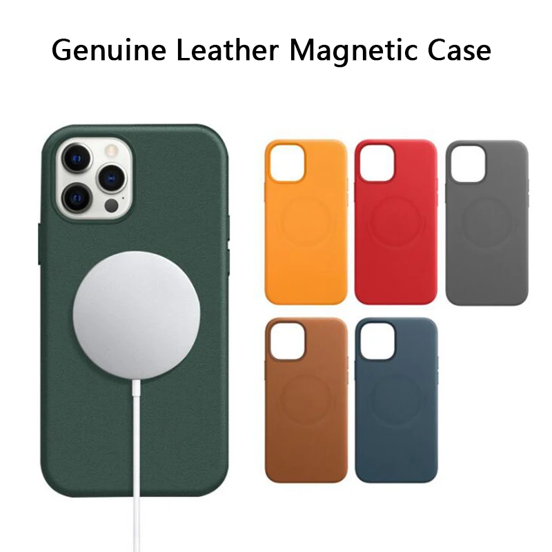 Ægte Læder Case Til iPhone 12 Pro Max 12 Mini-Telefonen Tilfælde Magsafing Luksus 1:1 Trådløs Opladning Cover Til iphone 12 12pro