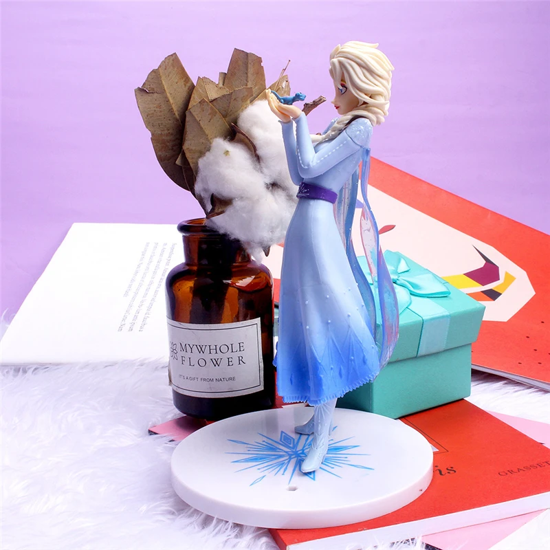 Disney Frosne Elsa prinsesse 21cm PVC Figur Handling Collectible Model Dekorationer Dukke Legetøj Til Børn nytår gave