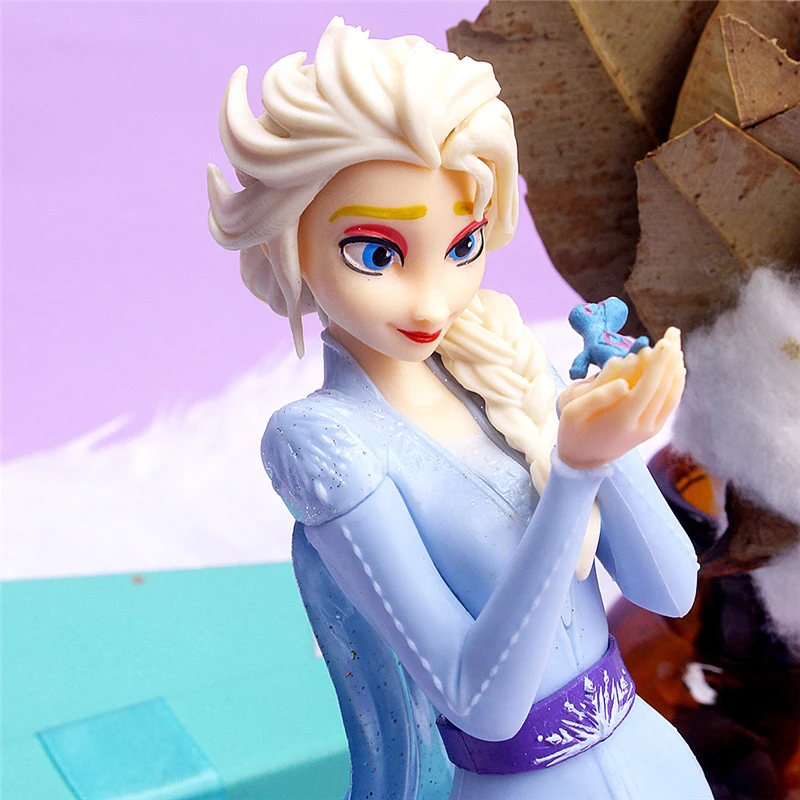 Disney Frosne Elsa prinsesse 21cm PVC Figur Handling Collectible Model Dekorationer Dukke Legetøj Til Børn nytår gave