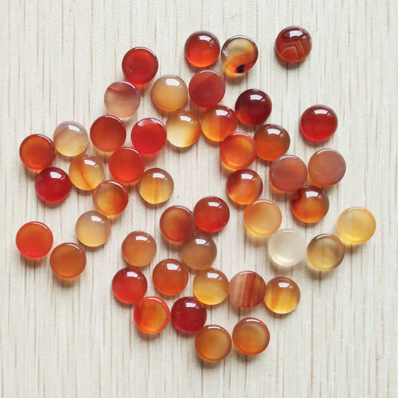 2016 mode højde kvalitet naturlige røde onyx runde cab cabochon perler til smykker Tilbehør 8mm engros 50stk/masse gratis