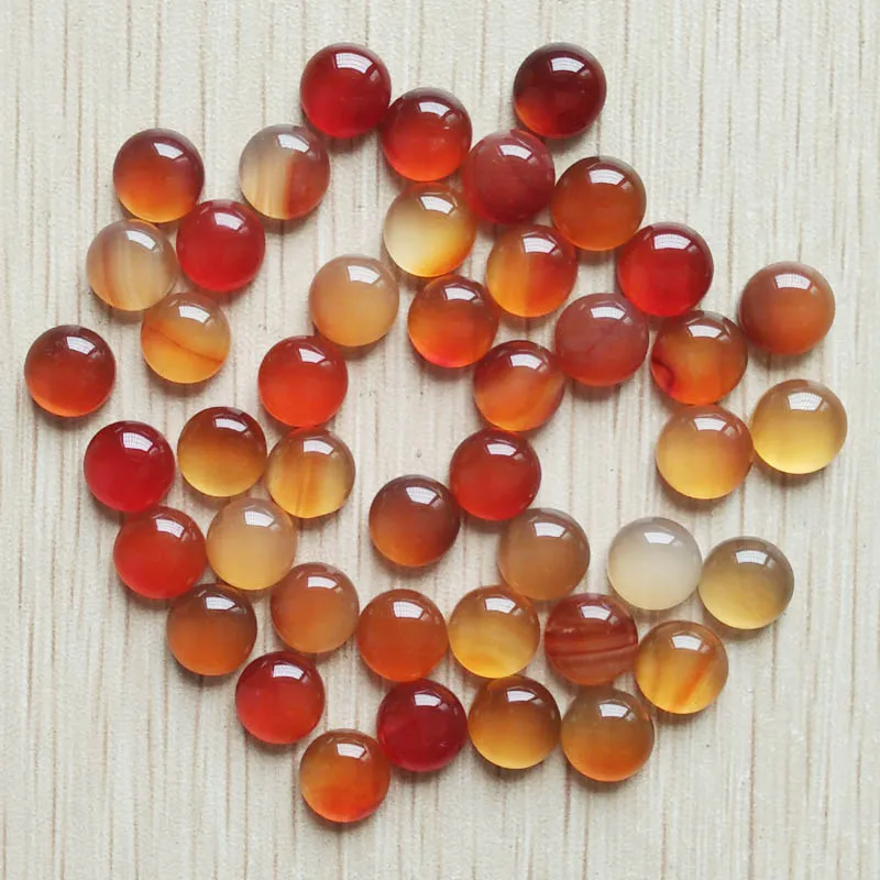 2016 mode højde kvalitet naturlige røde onyx runde cab cabochon perler til smykker Tilbehør 8mm engros 50stk/masse gratis