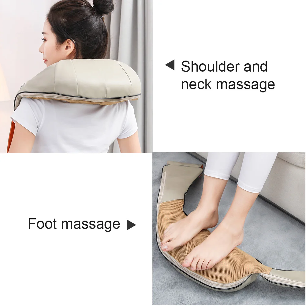 Elektrisk Massage Shiatsu Tilbage Skulder, Krop, Hals Massageapparat Multifunktionelle Sjal Infrarød Opvarmet Æltning Bil/Hjem Massageapparat