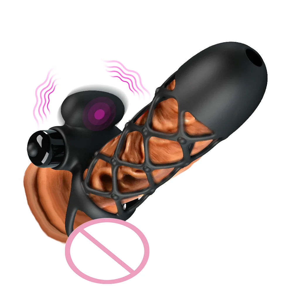 IKOKY Pik Udvidelsen Extender 10 Hastigheder Ejakulation Forsinkelse G-spot Stimulator Bullet Vibrator Fleksibel Vibrating Cock Bur